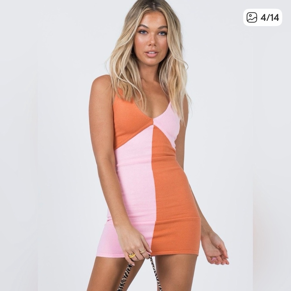 Princess Polly discontinued Sienna mini color block dress XS